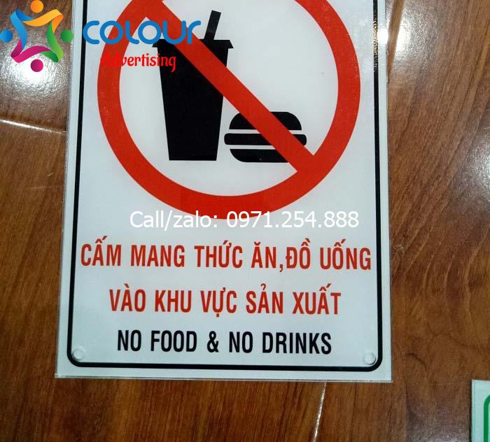 Biển báo cấm mang đồ ăn, thức uống