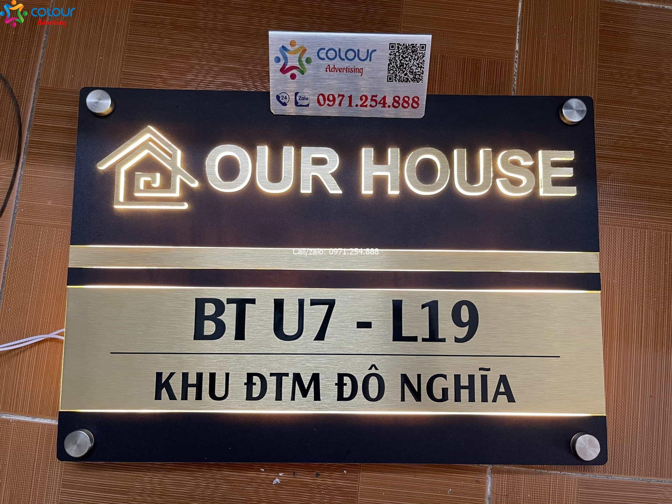 Làm biển số nhà hiện đại đẹp sang trọng độc đáo: Mica, đồng, inox, gỗ...